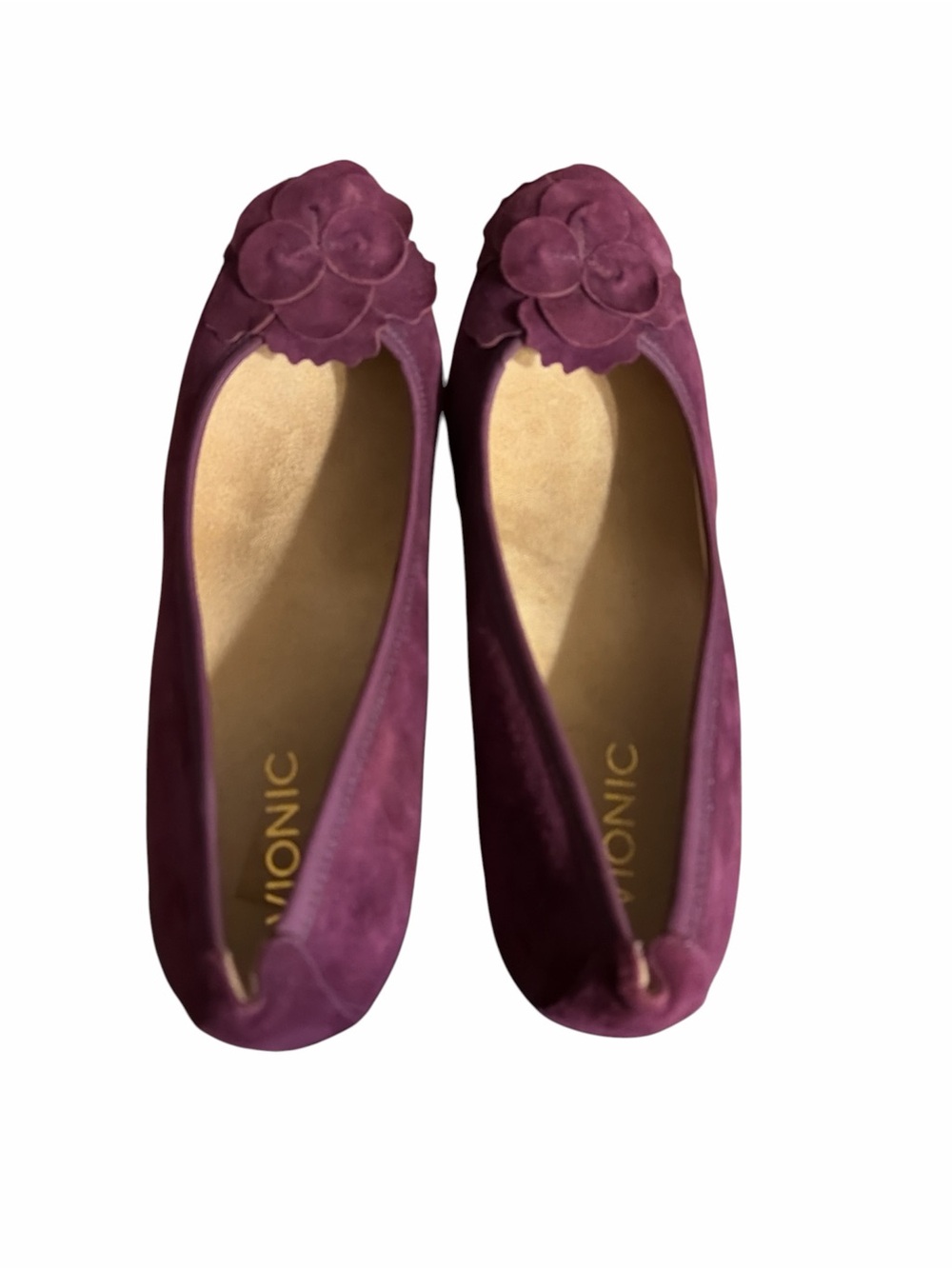 Vionic Plum Suede Wedge Heels Size 9 Wide - Picture 5 of 6